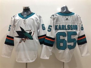 Sharks #65 Erik Karlsson White Adidas Jersey