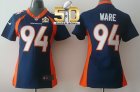 Women Nike Broncos #94 DeMarcus Ware Blue Alternate Super Bowl 50 Stitched Jersey