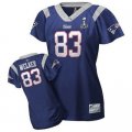 Women New England Patriots #83 Wes Welker 2012 Super Bowl XLVI DK blue