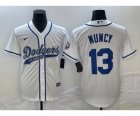 Men's Los Angeles Dodgers #13 Max Muncy White Cool Base Stitched Baseball Jersey1
