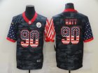 Nike Steelers #90 T.J. Watt Black Camo USA Flag Limited Jersey