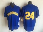 Mariners #24 Ken Griffey Jr. Blue Cooperstown Collection Batting Practice Jersey