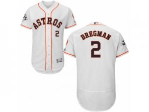 Houston Astros #2 Alex Bregman Authentic White Home 2017 World Series Bound Flex Base MLB Jersey