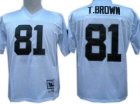 oakland raiders 81 t.brown throwback white