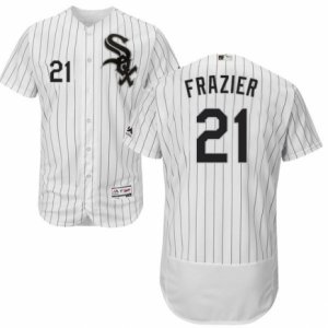 Men\'s Majestic Chicago White Sox #21 Todd Frazier White Black Flexbase Authentic Collection MLB Jersey