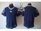 2015 Super Bowl XLIX Nike NFL New England Patriots Blue Color Blank Jerseys(Elite)