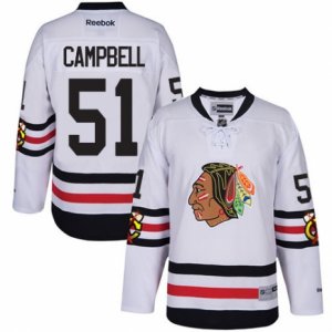 Mens Reebok Chicago Blackhawks #51 Brian Campbell Authentic White 2017 Winter Classic NHL Jersey