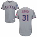 Mens Majestic Texas Rangers #31 Ferguson Jenkins Grey Flexbase Authentic Collection MLB Jersey
