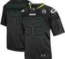Nike Packers #52 Clay Matthews Lights Out Black With Hall of Fame 50th Patch NFL Elite Jersey