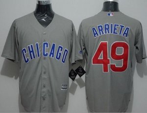 Chicago Cubs #49 Jake Arrieta Grey New Cool Base Stitched MLB Jersey