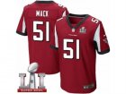 Mens Nike Atlanta Falcons #51 Alex Mack Elite Red Team Color Super Bowl LI 51 NFL Jersey