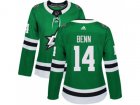 Women Adidas Dallas Stars #14 Jamie Benn Green Home Authentic Stitched NHL Jersey