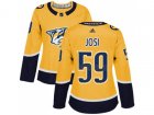 Women Adidas Nashville Predators #59 Roman Josi Yellow Home Authentic Stitched NHL Jersey