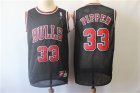 Bulls #33 Scottie Pippen Black Throwback Jersey