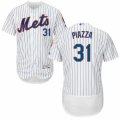 Mens Majestic New York Mets #31 Mike Piazza White Flexbase Authentic Collection MLB Jersey
