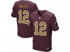 Mens Nike Washington Redskins #12 Colt McCoy Elite Burgundy Red Gold Number Alternate 80TH Anniversary NFL Jersey