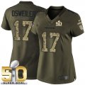Women Nike Broncos #17 Brock Osweiler Green Super Bowl 50 Stitched NFL Salute to Service Jersey