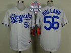 Kansas City Royals #56 Greg Holland White Cool Base W 2015 World Series Patch Stitched MLB Jersey