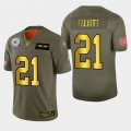 Nike Cowboys #21 Ezekiel Elliott 2019 Olive Gold Salute To Service 100th Season Limited Jersey