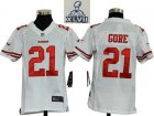 2013 Super Bowl XLVII Youth NEW NFL San Francisco 49ers 21 Frank Gore white Jerseys