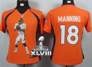 2014 super bowl xlvii nike women nfl jerseys denver broncos #18 manning orange[portrait fashion]