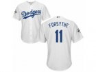Los Angeles Dodgers #11 Logan Forsythe Replica White Home 2017 World Series Bound Cool Base MLB Jersey