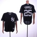 Yankees #25 Gleyber Torres Black Cool Base Jersey