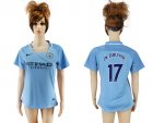 2017-18 Manchester City 17 DE BRUYNE Home Women Soccer Jersey
