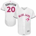 Mens Majestic Toronto Blue Jays #20 Josh Donaldson Authentic White 2016 Mothers Day Fashion Flex Base MLB Jersey