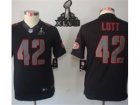 2013 Super Bowl XLVII Nike Youth San Francisco 49ers #42 Ronnie Lott Black Jerseys(Impact Limited)