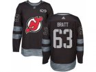 Men Adidas New Jersey Devils #63 Jesper Bratt Black 1917-2017 100th Anniversary Stitched NHL Jersey