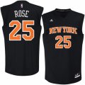 Mens Adidas New York Knicks #25 Derrick Rose Authentic Black Fashion NBA Jersey