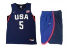 USA #5 Kevin Durant Navy 2016 Olympic Basketball Team Jersey(With Shorts)