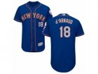 Mens Majestic New York Mets #18 Travis dArnaud Royal Gray Flexbase Authentic Collection MLB Jersey