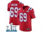 Men Nike New England Patriots #69 Shaq Mason Red Alternate Vapor Untouchable Limited Player Super Bowl LII NFL Jersey