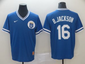Royals #16 Bo Jackson Blue Throwback Jersey