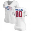 Baltimore Ravens NFL Pro Line by Fanatics Branded Womens Any Name & Number Banner Wave V Neck T-Shirt White
