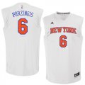 Knicks #6 Kristaps Porzingis White Chase Fashion Replica Jersey