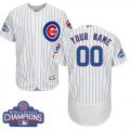 Chicago Cubs White 2016 World Series Champions Mens Flexbase Customized Jersey