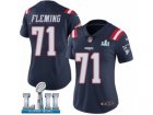 Women Nike New England Patriots #71 Cameron Fleming Limited Navy Blue Rush Vapor Untouchable Super Bowl LII NFL Jersey