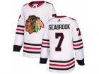 Men Adidas Chicago Blackhawks #7 Brent Seabrook White Road Authentic Stitched NHL Jersey