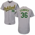 Men's Majestic Oakland Athletics #36 Terry Steinbach Grey Flexbase Authentic Collection MLB Jersey