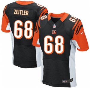 Men\'s Nike Cincinnati Bengals #68 Kevin Zeitler Elite Black Team Color NFL Jersey