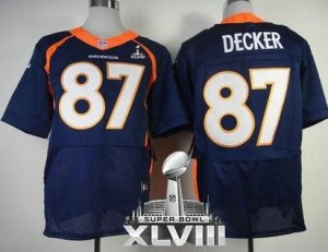Nike Denver Broncos #87 Eric Decker Navy Blue Alternate Super Bowl XLVIII NFL Jersey(2014 New Elite)