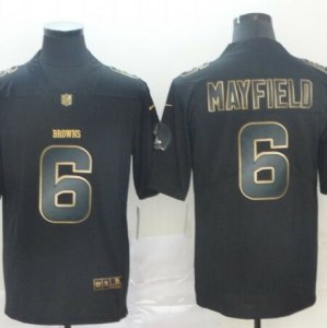 Nike Browns #6 Baker Mayfield Black Gold Vapor Untouchable