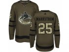 Men Adidas Vancouver Canucks #25 Jacob Markstrom Green Salute to Service Stitched NHL Jersey