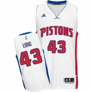 Mens Adidas Detroit Pistons #43 Grant Long Swingman White Home NBA Jersey