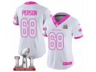 Womens Nike Atlanta Falcons #68 Mike Person Limited White Pink Rush Fashion Super Bowl LI 51 NFL Jersey