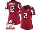 Womens Nike Atlanta Falcons #12 Mohamed Sanu Limited Red Team Color Super Bowl LI 51 NFL Jersey