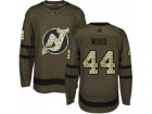 Men Adidas New Jersey Devils #44 Miles Wood Green Salute to Service Stitched NHL Jersey